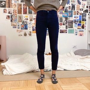 L’AGENCE Margot blue corduroy cropped pants.